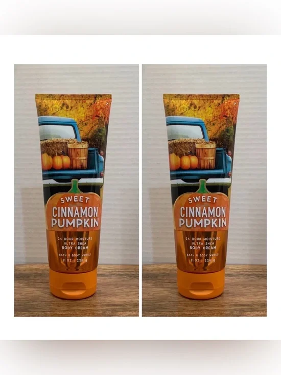 2~Bath and Body Works SWEET CINNAMON PUMPKIN Ultra Shea Body Cream ~ 8 fl.oz.