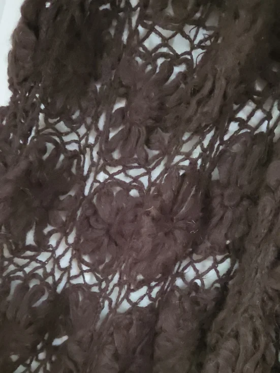 Cost Plus World Market Brown Crochet Floral Open-Weave Throws Total 2.