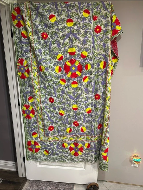 Kantha Sari Throw 82x96