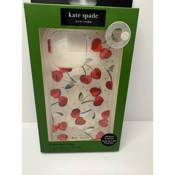 (NEW) in Box . Kate Spade Cherry MagSafe iPhone 16 Pro Max Case