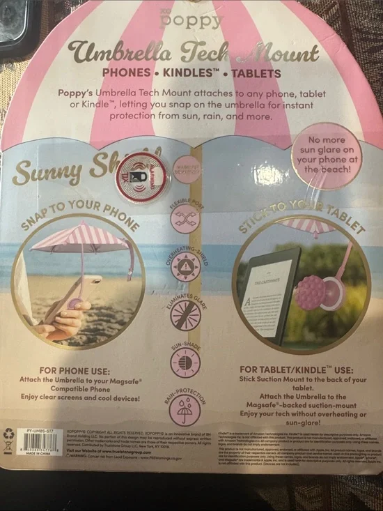 Poppy Sunny Shield Umbrella Tech Mount - Pink