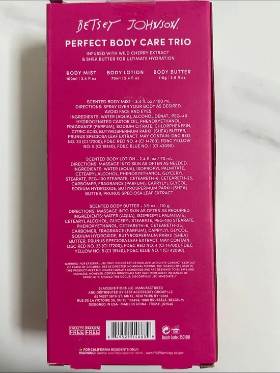 Betsey Johnson NWT Body Care Trio - Disco Cherry