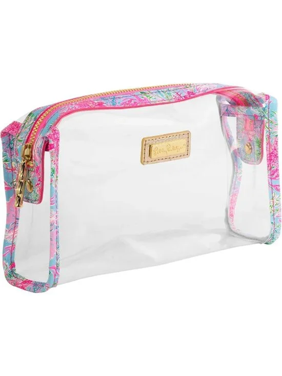 Clear Vinyl Pouch - Stylish Travel Organizer, Perfect for Makeup & Essentials
