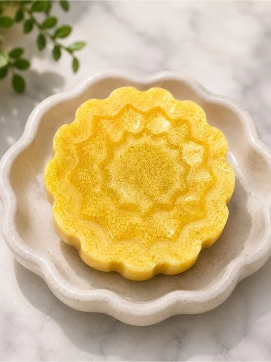 Vanilla rum soap SHIMMER 3x3 inches 7oz made with goat milk
