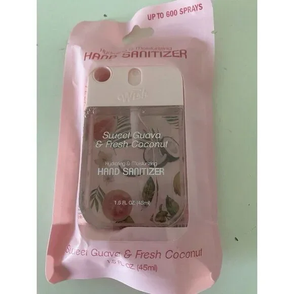 Wish Scented Hand Sanitizer Spray‎ 1.5 Fl Oz Sweet Guava Fresh Coconut Hydrating