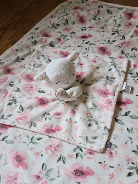 Gerber Modern Moments Soft Floral Baby Blanket and Sheep Lovey