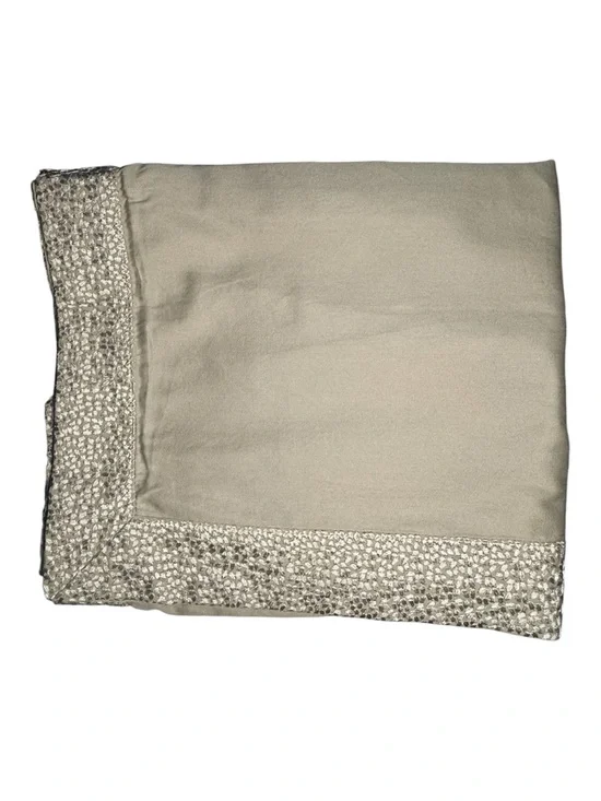 HOTEL COLLECTION KING Duvet Set Beige/Greige Textured Embroidered Trim