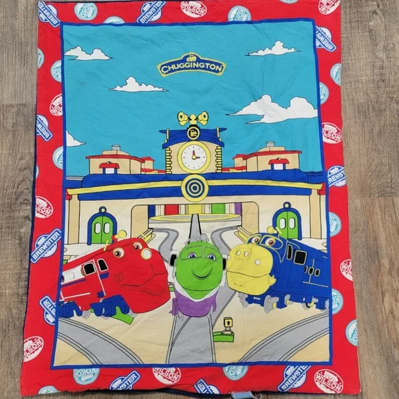 Chuggington Toddler Blanket Fleece Fabric Panel Train Brewster Wilson Koko 90s
