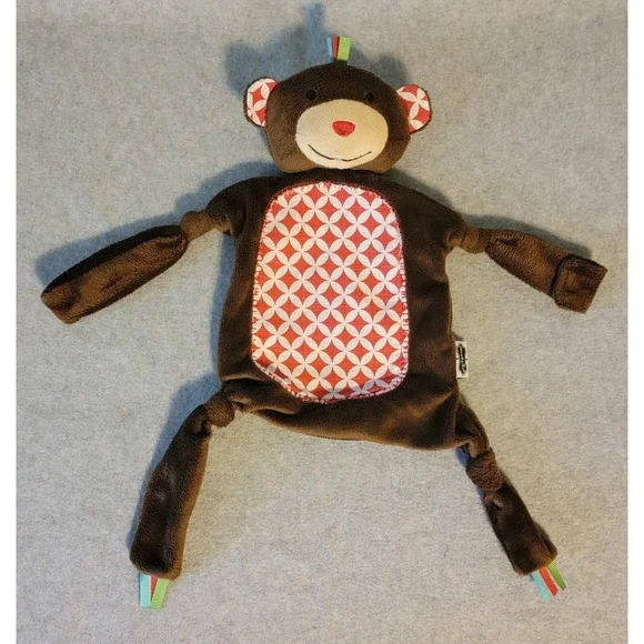 Mud Pie Monkey Lovey Plush Security Blanket 12
