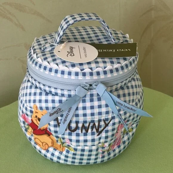 VERA BRADLEY X DISNEY WINNIE THE POOH HONEY POT COSMETIC:NWT SPRINGTIME GINGHAM
