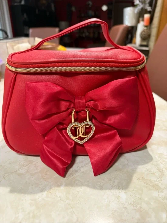 Juicy Couture Red Bow-Accent Women's Handbag with Heart Charm