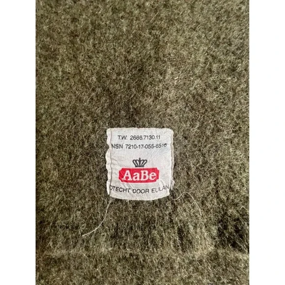 AaBe Wool Blanket OS‎ Olive Green Dutch Military Surplus NSN 7210-17-055-6516