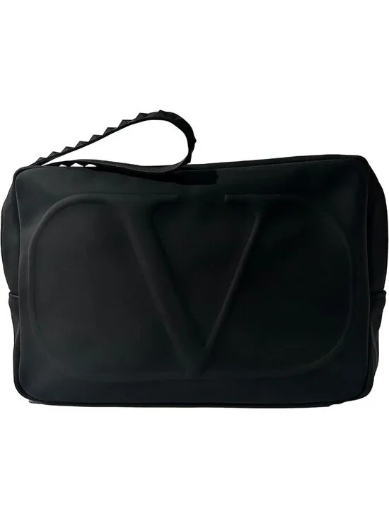 Stylish Black Large Zip Makeup Cosmetic Clutch Wristlet Pouch - 8.5