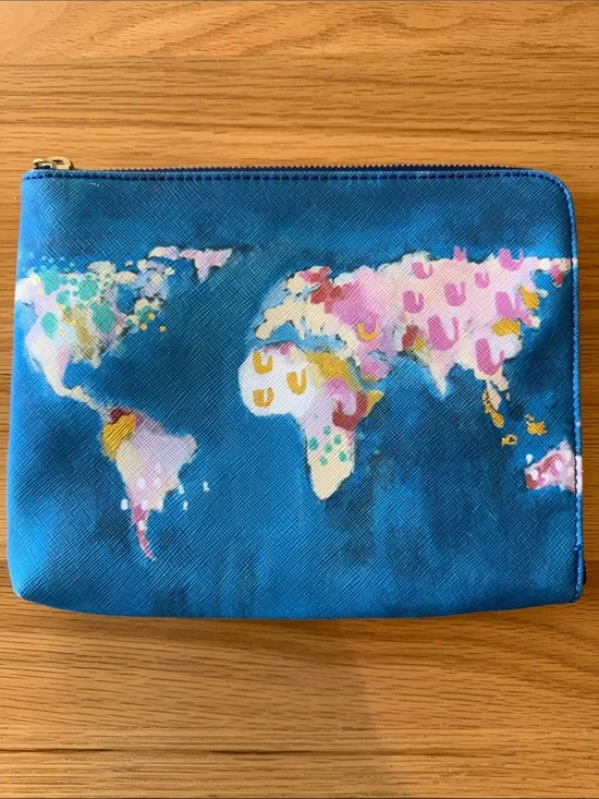 Anthropologie Nikki Cade Map Maker Commuter Clutch