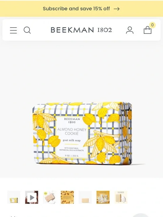 Beekman 1802 Almond Honey Cookie Goat Milk Soap.