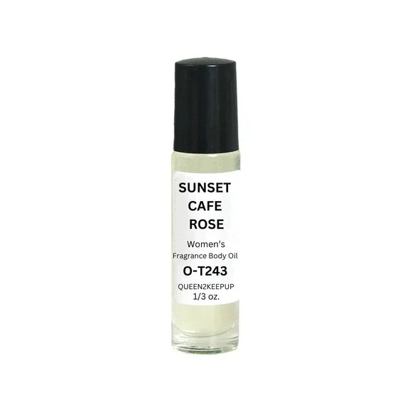 Sunset Café Rose Women's Body Oil Spicy Floral and Coffee Infused Roll-On Scent