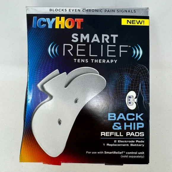 Icy Hot Smart Relief TENS Therapy Back Hip Refill Pads 2ct + Battery 09/2017