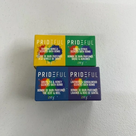 NEW Prideful scented bath bombs body self care relaxation beauty set of 4 colors