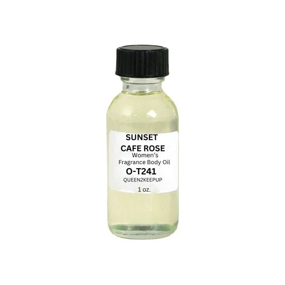 Sunset Café Rose Women's Body Oil Spicy Floral and Coffee Infused Scent 1 oz