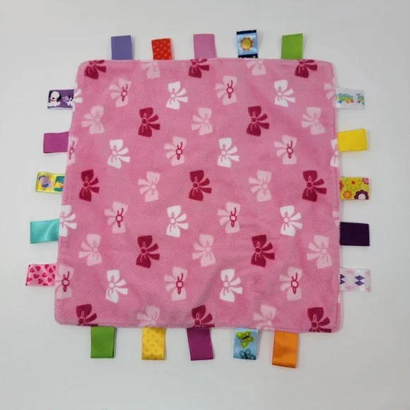 Taggies Pink Bow Security Blanket Lovey 12