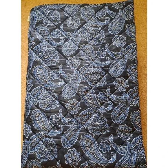 Vera Bradley Navy Blue Paisley Throw Blanket Travel Outdoor Blanket 78 X 52 