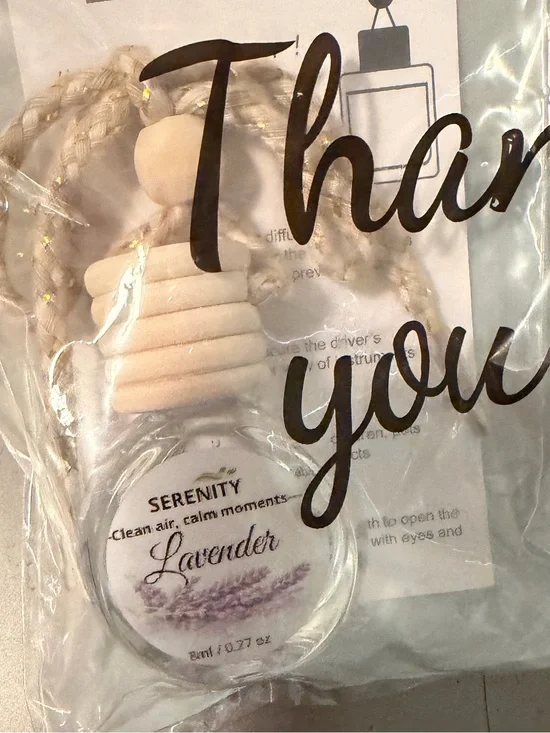 Serenity Lavender Car & Room Hanging Air Freshener - Cream