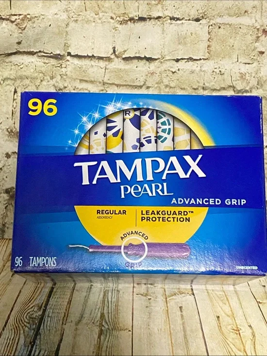 Tampax Pearl Regular Absorbency Tampons — Blue & Yellow Packaging
