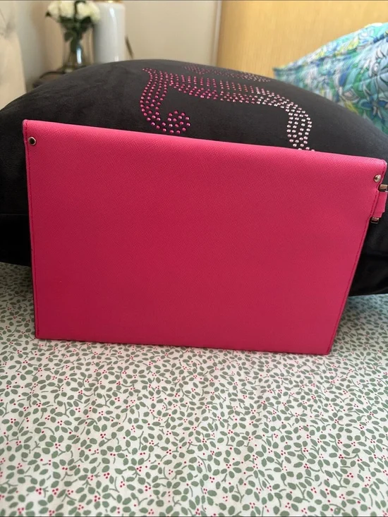 kate spade Hot Pink Saffiano Leather Wristlet Clutch