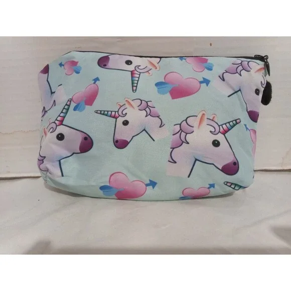 Unicorn Make Up Bag 3D Print Cosmetic Bag Multifunition Pencil Holder Hearts