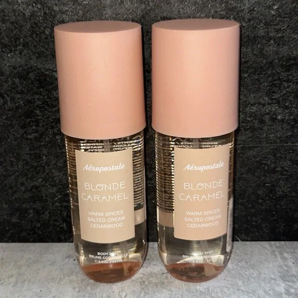 2 Lot Aeropostale Blonde Caramel Body Mist, Spices, Salted Cream Cedarwood, 8 oz