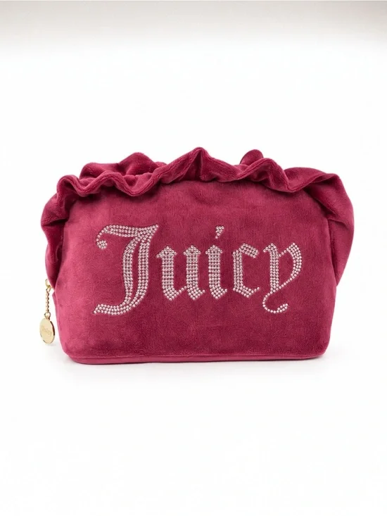 Juicy Couture Plum Cosmetic Bag With Rhinestone Logo