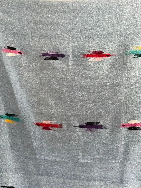 Mexico Mexican hand woven thunderbird throw blanket 72x44