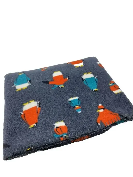 Blue with Penguins Cozy Warm Fleece Banket 50”x60” - great condition