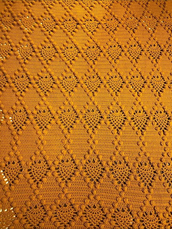 Handmade orange Crochet blanket