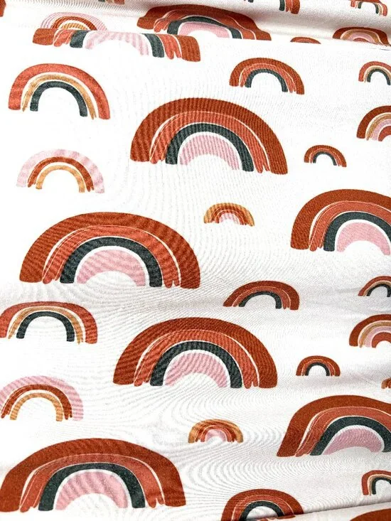 Pipermoon Oversized Boho Rainbow Jersey Knit Throw Blanket 57x72