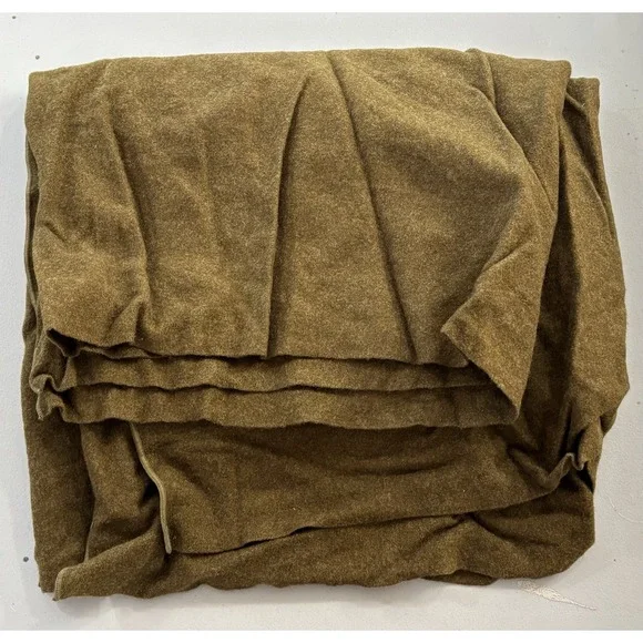 US Army Wool Blanket Military Vintage 1953 Olive Drab 60x72 Chatham Mfg Co
