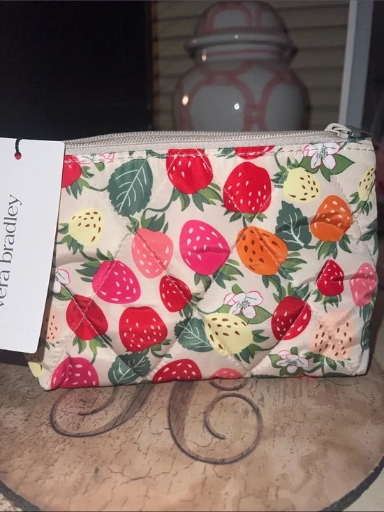 Vera Bradley Strawberry Print Zip small  Pouch