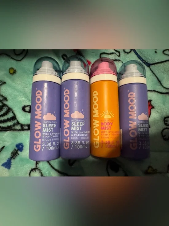 Glow Mood Sleep mist & refreshing mist NEW lot of 4 NATURAL- PETA Approved lot