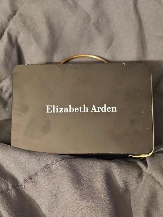 2 Elizabeth Arden‎ Black Cosmetic Cases with Gold Trim