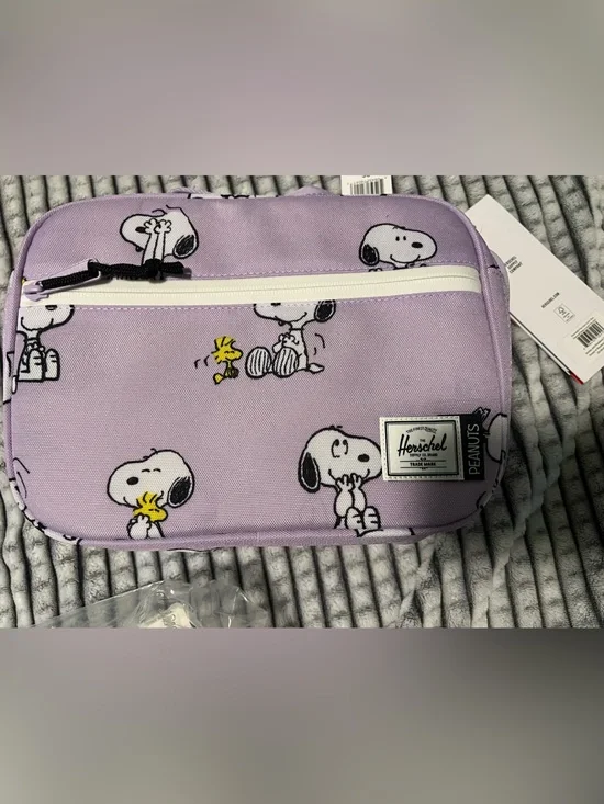 Herschel Supply Company Lavender Peanuts Snoopy & Woodstock Cosmetic Pouch