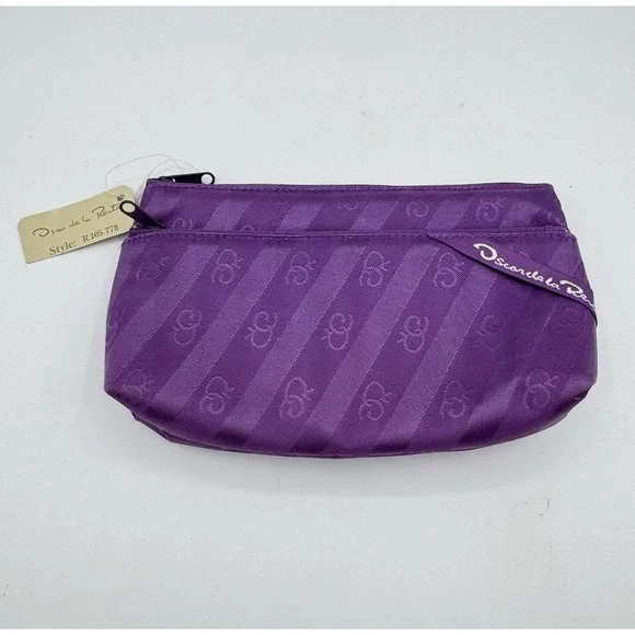 Oscar De La Renta Vintage Designs on Travel Purple Makeup Bag‎ Travel Cosmetics