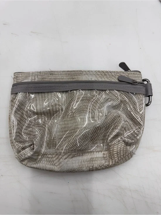 Thirty-One Small Gray Cosmetic Bag 2 Zippers