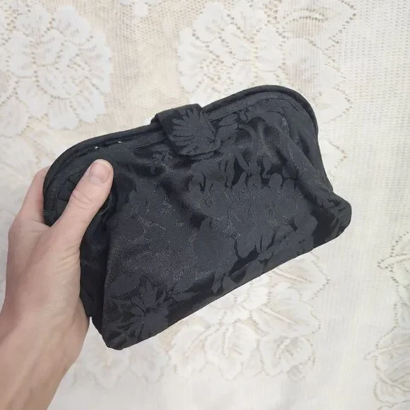 Jessica McClintock Makeup Bag Cosmetic Vanity Travel Pouch Clamshell Toiletry