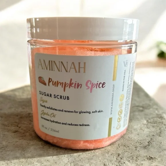 AMINNAH Pumpkin Spice Sugar Scrub - Orange