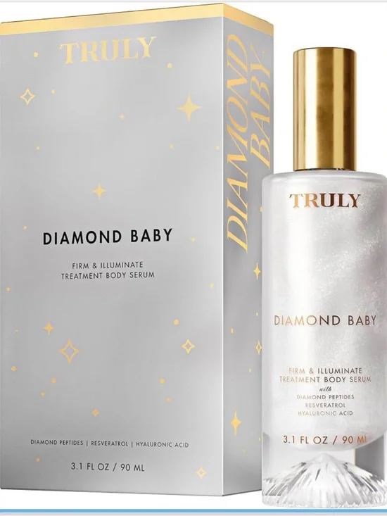 TRULY Diamond Baby Illuminating Body Serum - Pearl White & Gold Accents