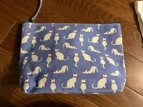 Rock Flower Paper Cat Print Cosmetic Bag