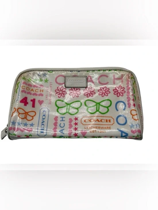 Coach Poppy Graffiti Cosmetic Makeup Bag Y2K Vintage