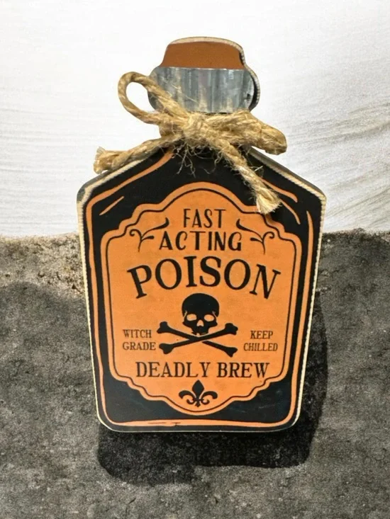 Fast Acting Poison Deadly Brew Bath & Body Sign - Orange