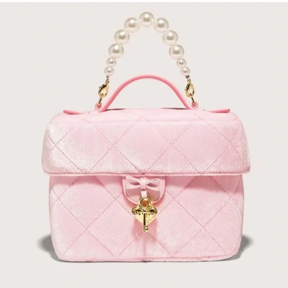 NWT Stoney Clover Lane Mini Vanity Case Cupcake Pink Pearls Barbie Princess Gold