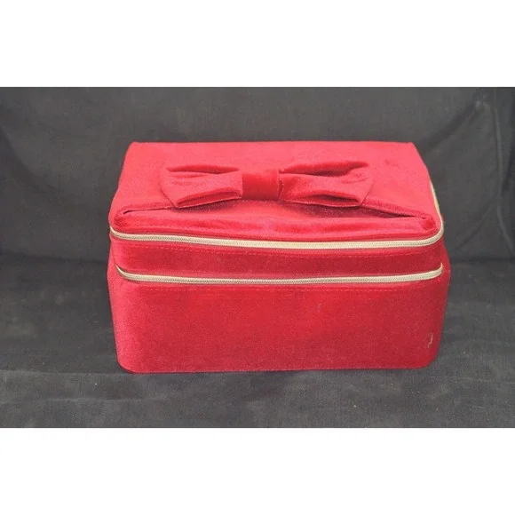 Estee Lauder Makeup Cosmetic Bag TRAIN CASE RED Velvet 2024